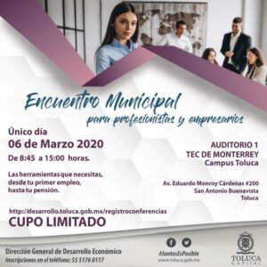 Invita Toluca al Encuentro Municipal para Profesionistas y Empresarios
