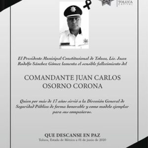 Coronavirus cobra la vida de un policía de Toluca