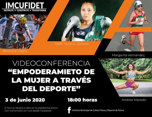 Ofrece IMCUFIDET videoconferencia sobre empoderamiento de la mujer en el deporte