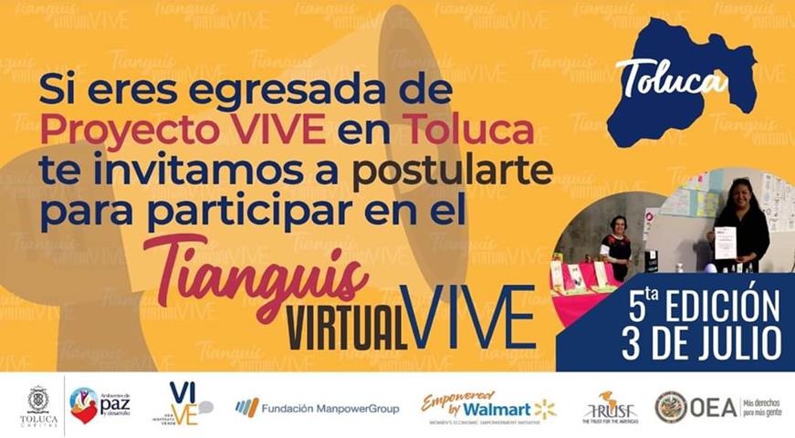 Prepara Toluca Tianguis Virtual VIVE a favor de toluqueñas