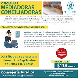 Oficialías Mediadoras Conciliadoras de Toluca en servicio durante Jornada de Vacunación