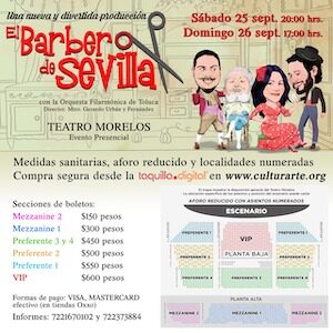 Invita Toluca a la ópera cómica por excelencia: El Barbero de Sevilla