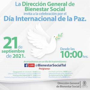 Celebrará Toluca el Día Internacional de la Paz con actividades virtuales