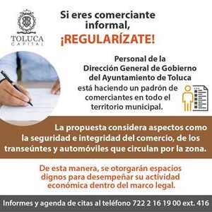 Impulsa Ayuntamiento de Toluca alternativas para regularizar el comercio informal