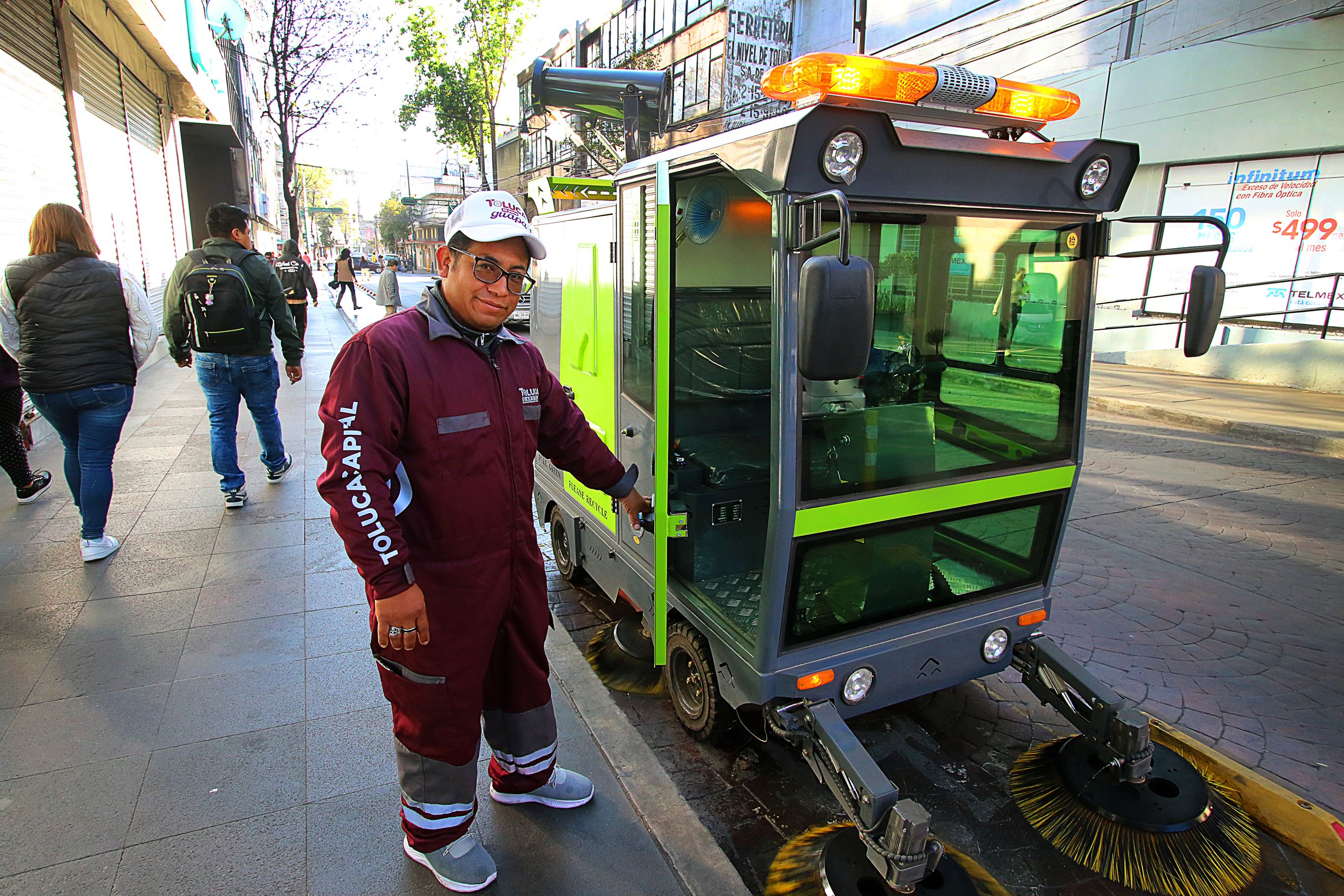 Barredoras eléctricas de Toluca, tecnología innovadora para una ciudad más limpia y segura