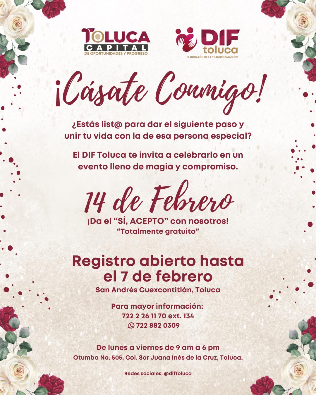 Celebra el amor DIF Toluca con bodas comunitarias