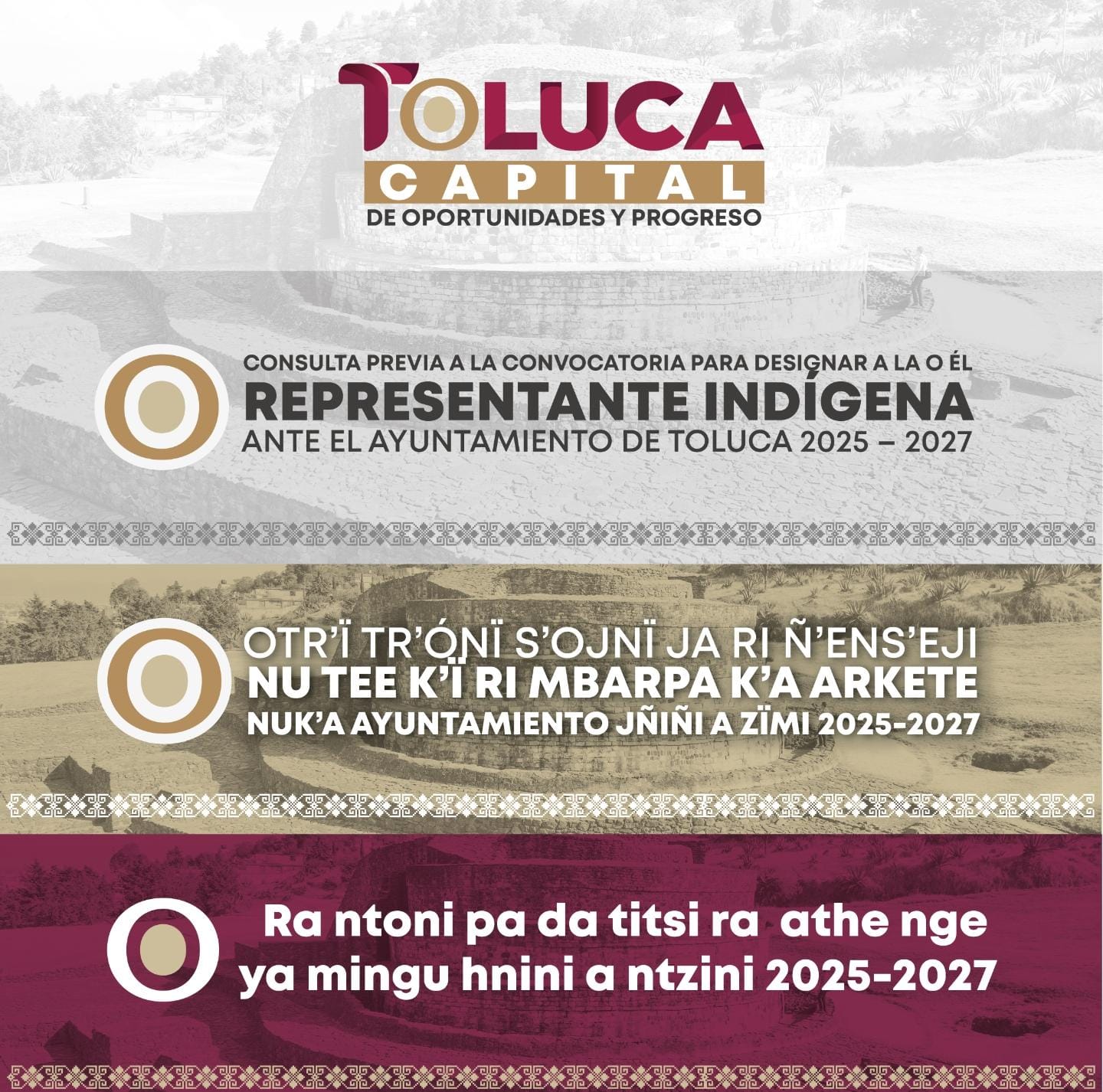 Invitan a Consulta Previa a la Convocatoria para designar a la o él Representante Indígena ante el Ayuntamiento de Toluca