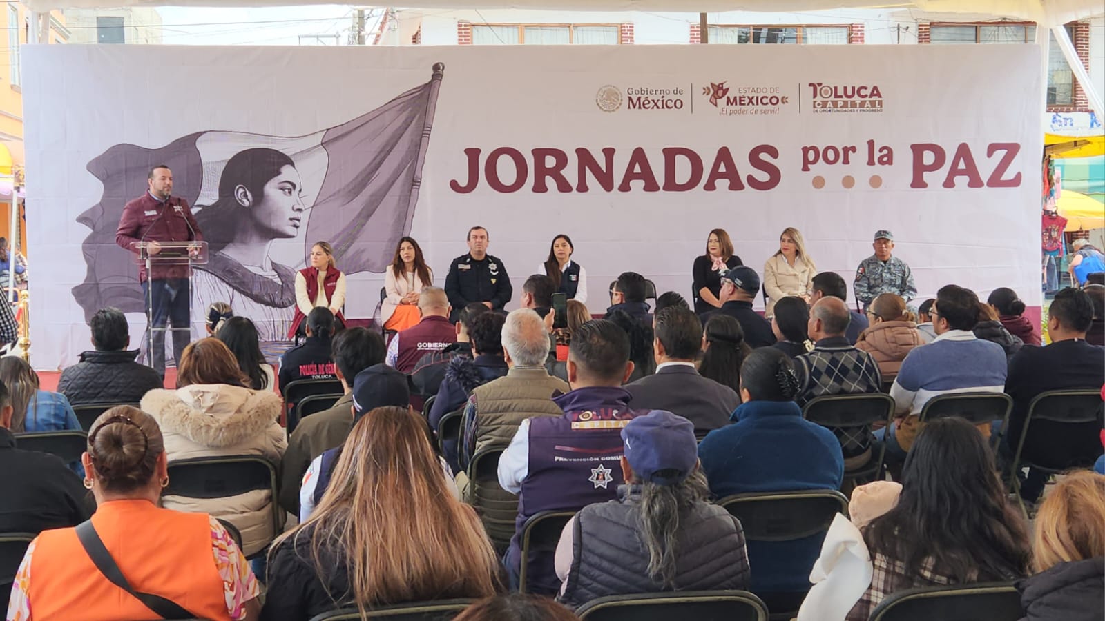 Participan habitantes de San Mateo Otzacatipan Jornada por la Paz y Caravana de Atención Integral