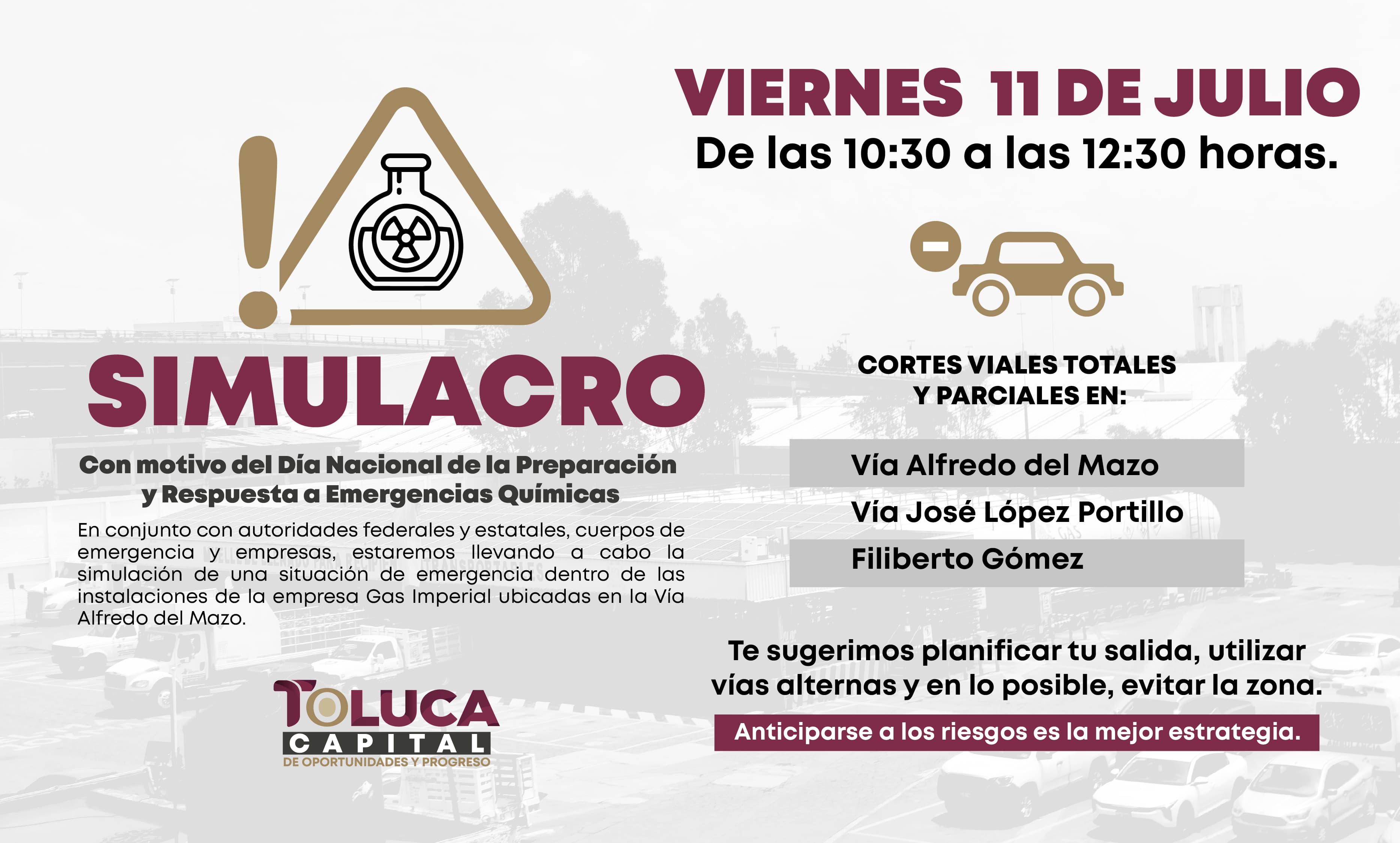 Se suma Toluca al Simulacro Nacional de Emergencias Químicas 2025