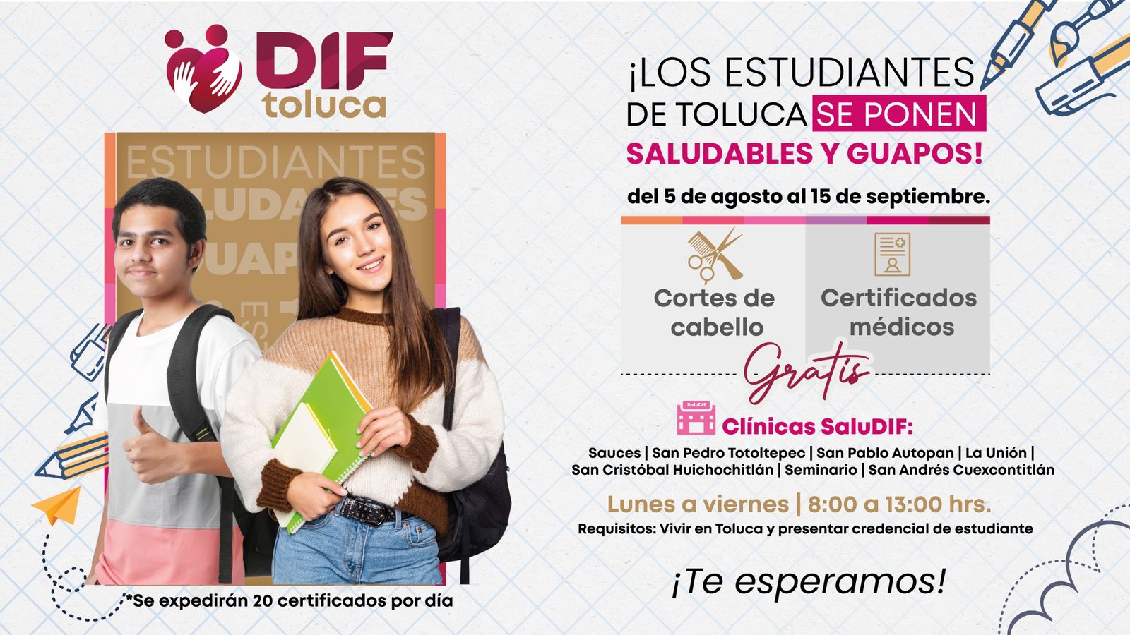 Se ponen saludables y guapos los estudiantes en el DIF Toluca