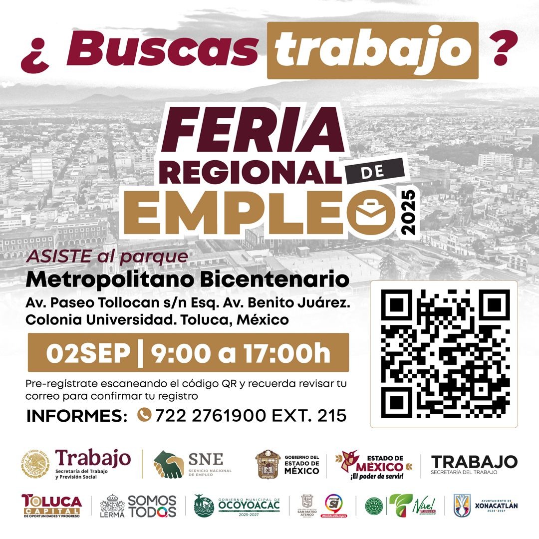 ¿Necesitas Empleo? ¡Estás de suerte! Mañana es la 2a. Feria Regional de Empleo en el Parque Metropolitano Bicentenario