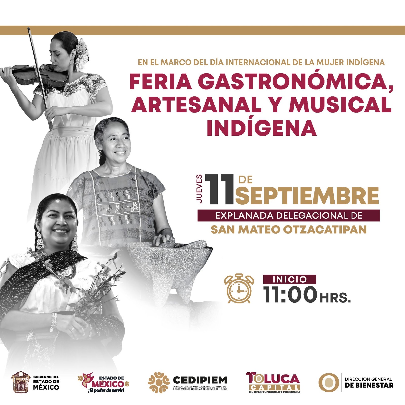 Invita Toluca a la Feria Gastronómica, Artesanal y Musical Indígena