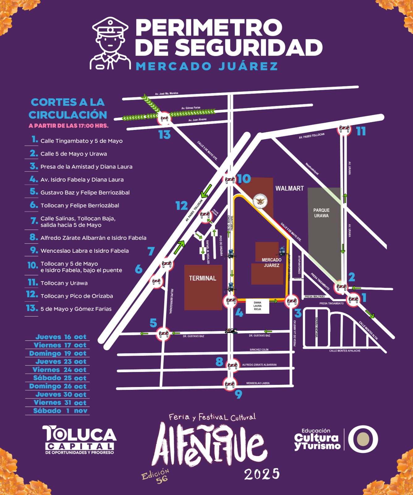Prepárate, habrá cierres viales por conciertos del Alfeñique en el Mercado Juárez