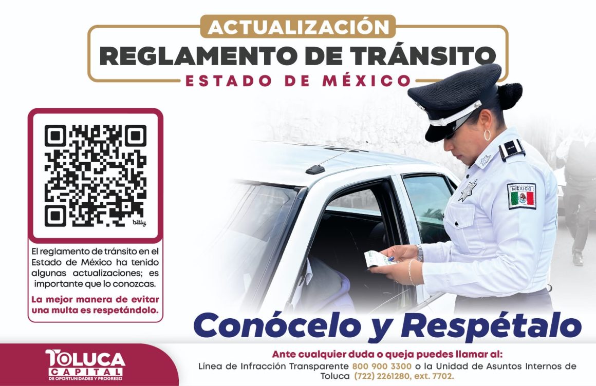 169e30f5-af76-43a5-a097-8f79d6cbb409 Pone Toluca al alcance de la población QR de reglamento de tránsito estatal