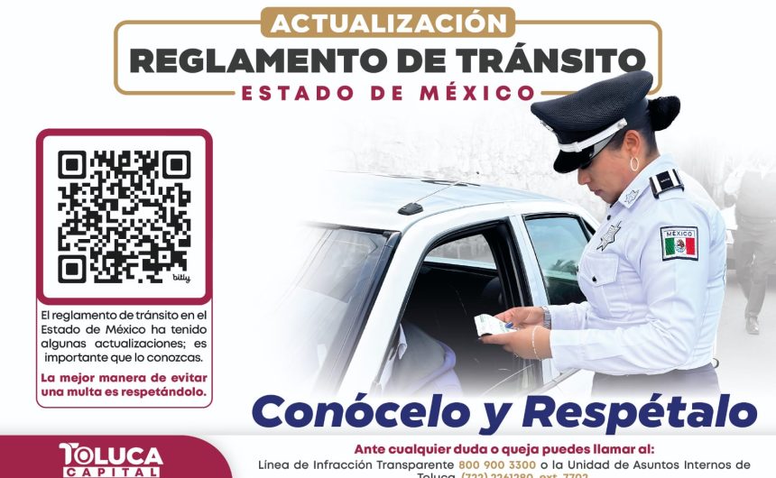 Pone Toluca al alcance de la población QR de reglamento de tránsito estatal