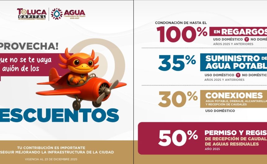 Llama alcalde a aprovechar descuentos en agua potable