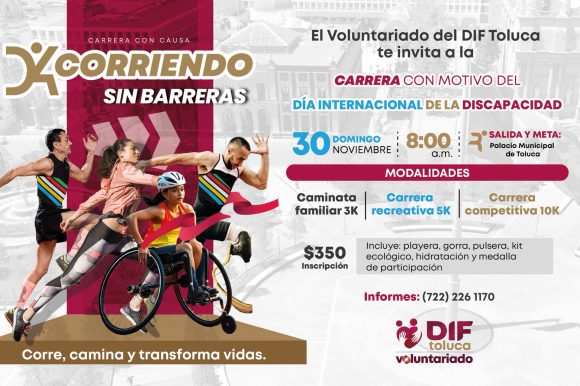 Invita Voluntariado DIF a unirse a corriendo sin barreras