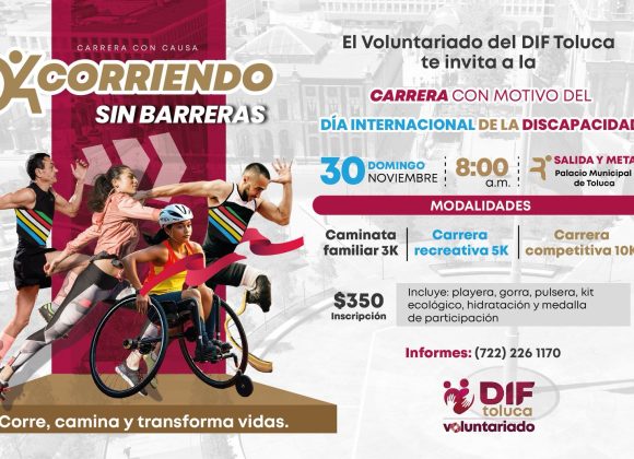 Invita Voluntariado DIF a unirse a corriendo sin barreras