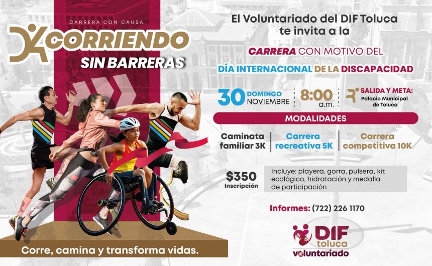 Invita Voluntariado DIF a unirse a corriendo sin barreras