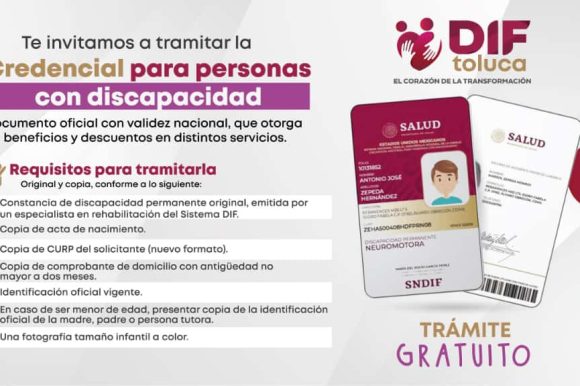 Invita DIF Toluca a tramitar credencial para personas con discapacidad