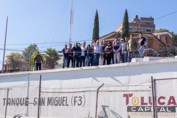 Anuncia Ricardo Moreno restablecimiento de agua en 48 horas tras rehabilitación del tanque San Miguel Apinahuizco