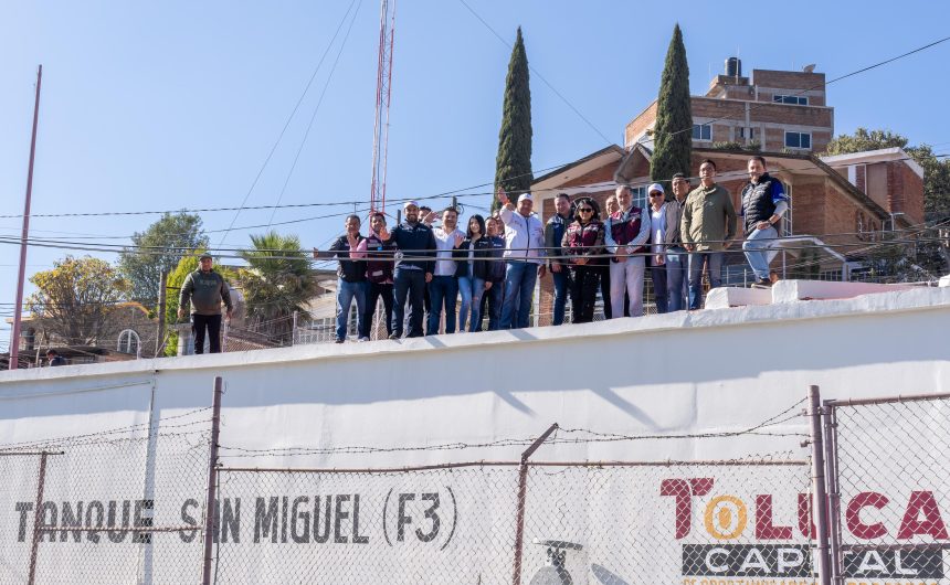 Anuncia Ricardo Moreno restablecimiento de agua en 48 horas tras rehabilitación del tanque San Miguel Apinahuizco