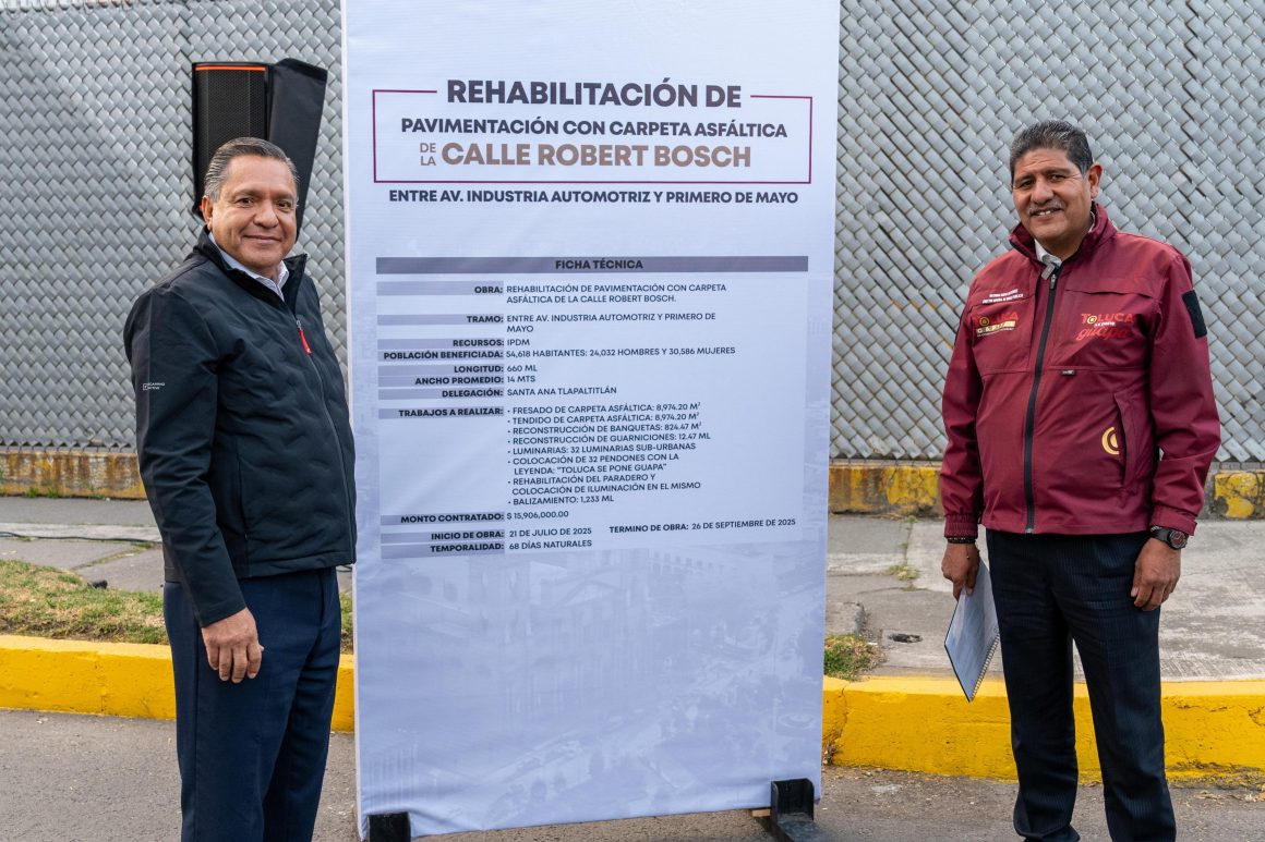 Ricardo Moreno renueva la zona industrial: entrega la nueva calle Robert Bosch, iluminada, segura y reconstruida