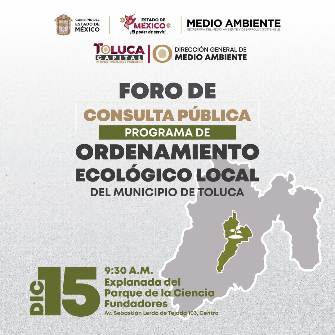 Invita Ricardo Moreno a construir juntos el Programa de Ordenamiento Ecológico de Toluca