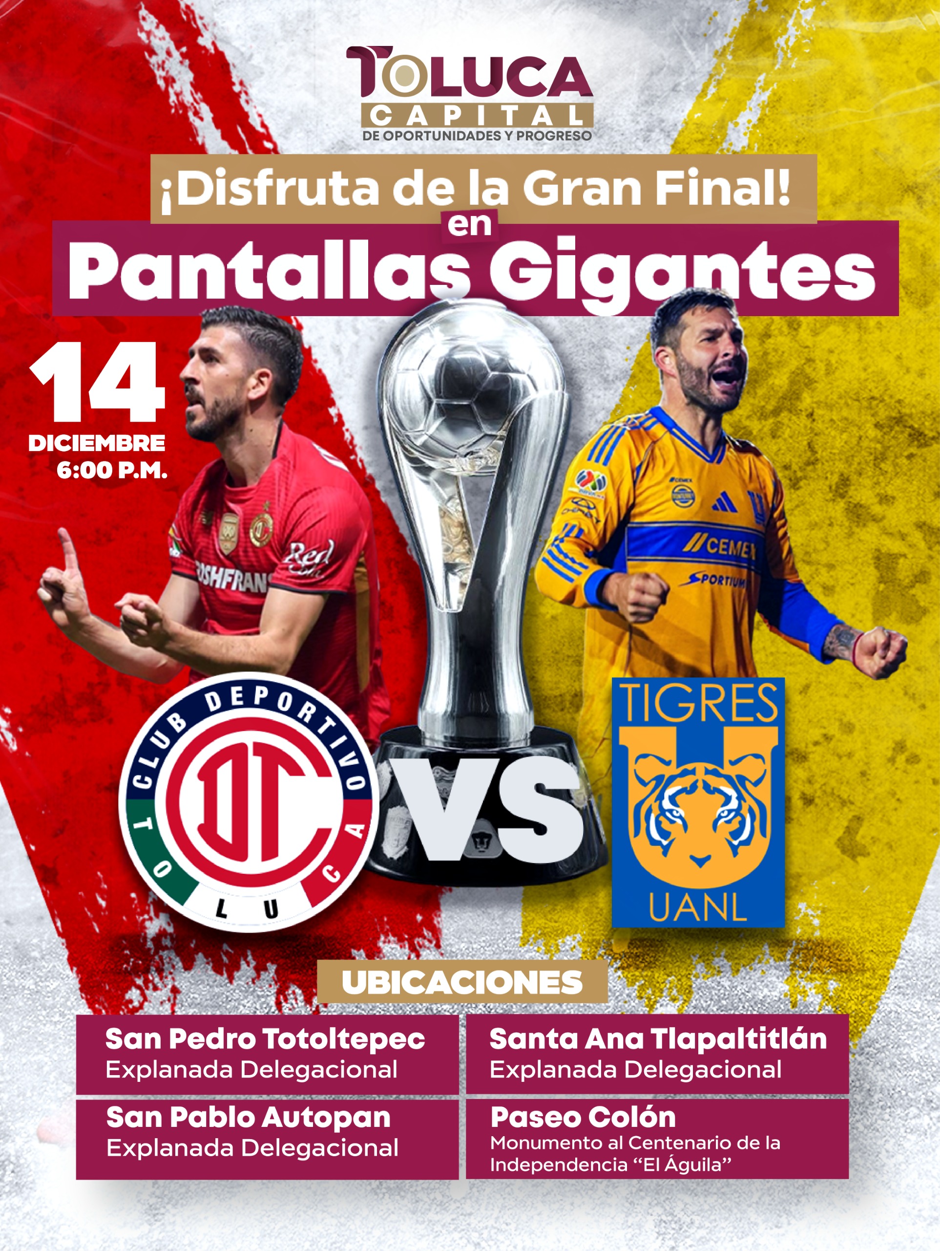 Enciende Toluca la pasión escarlata con pantallas gigantes