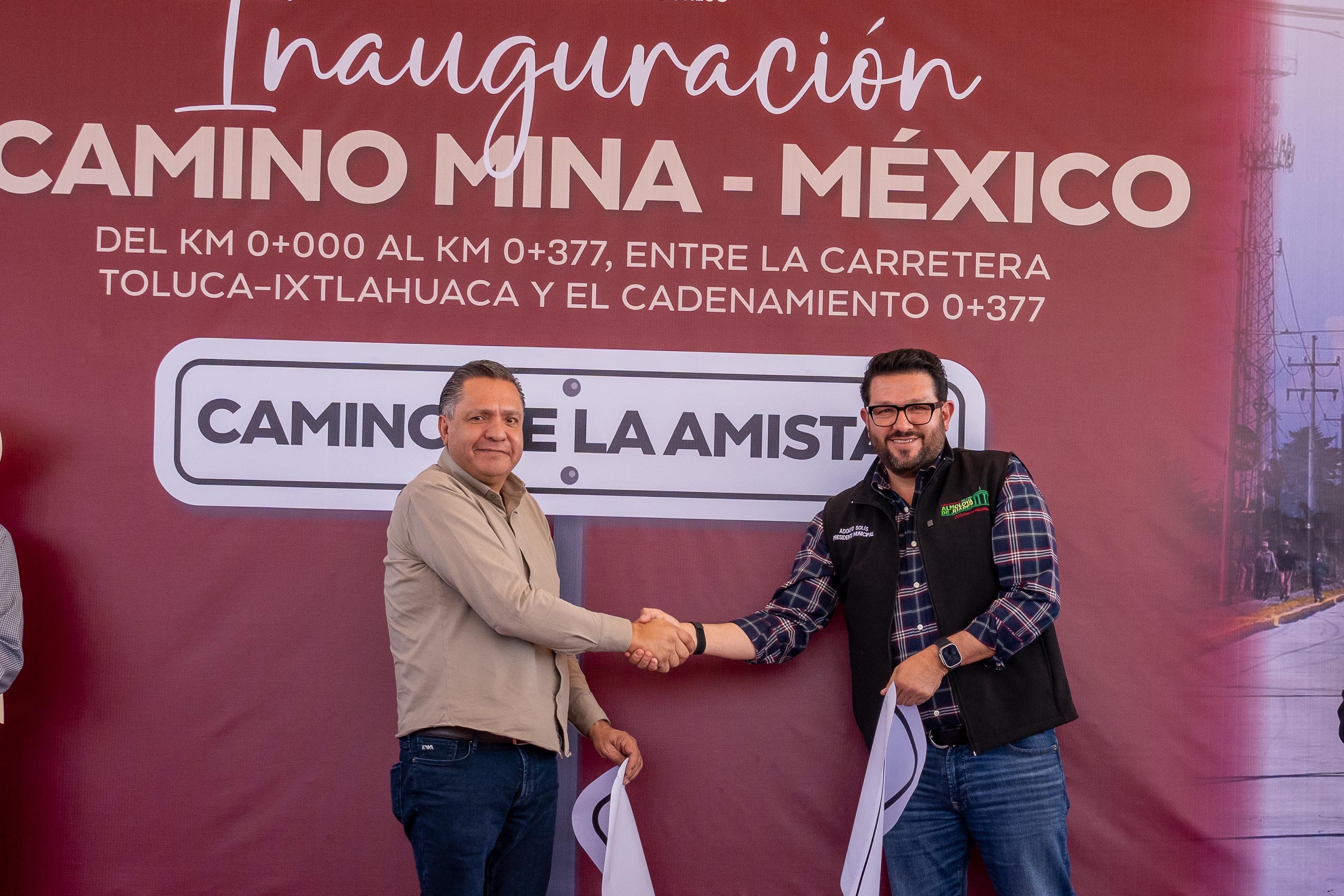 Hace historia Ricardo Moreno al inaugurar el “Camino de la Amistad”, junto con el alcalde de Almoloya de Juárez, Adolfo Solís