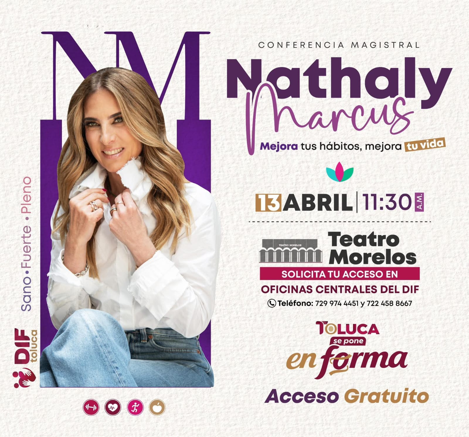 Presenta DIF Toluca conferencia magistral de Nathaly Marcus