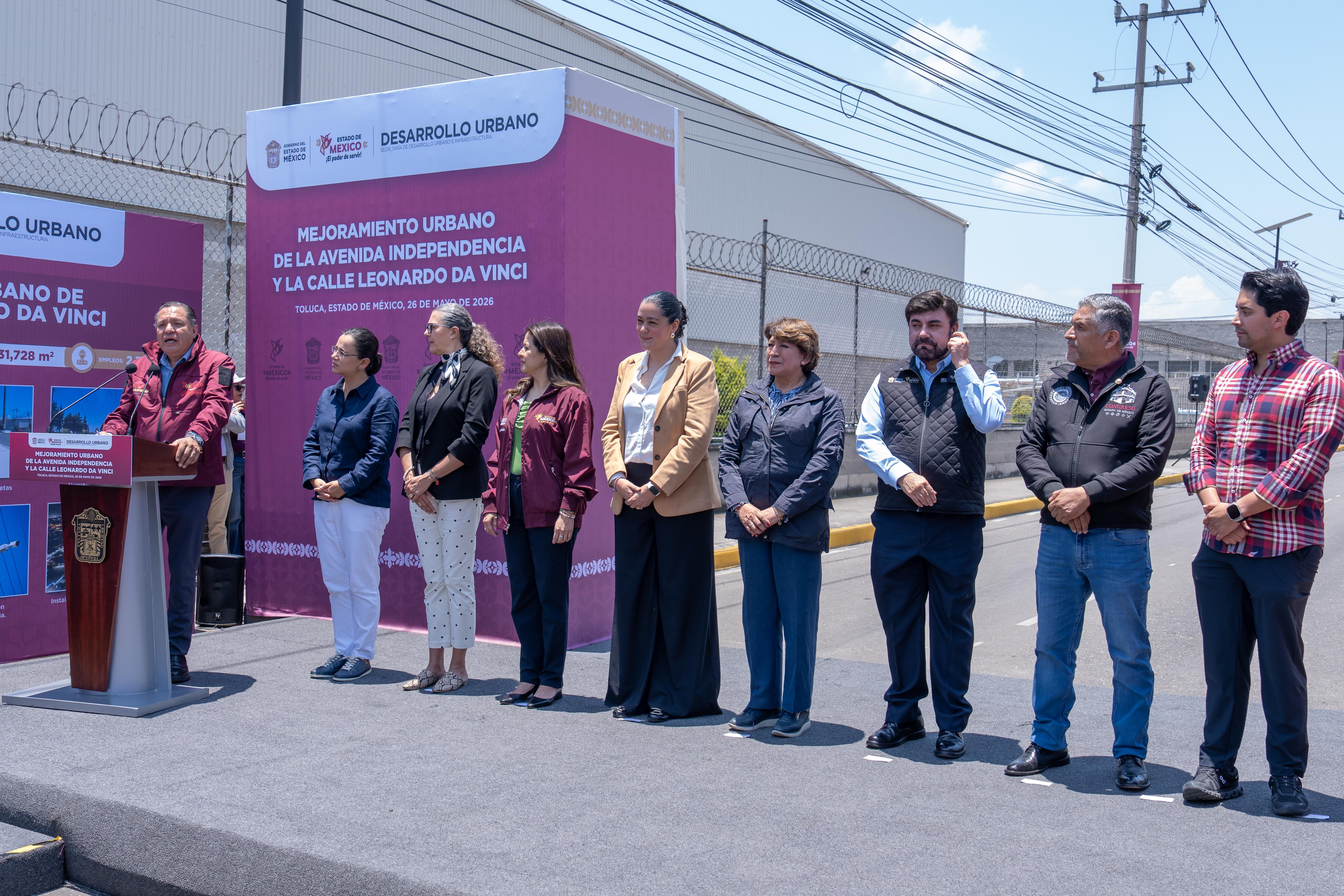Inauguran gobernadora Delfina Gómez y alcalde Ricardo Moreno mejoramiento urbano de las vialidades Leonardo Da Vinci e Independencia