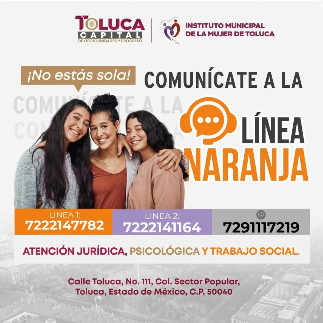 Fortalece Ricardo Moreno protección de las mujeres con la Línea Naranja en Toluca