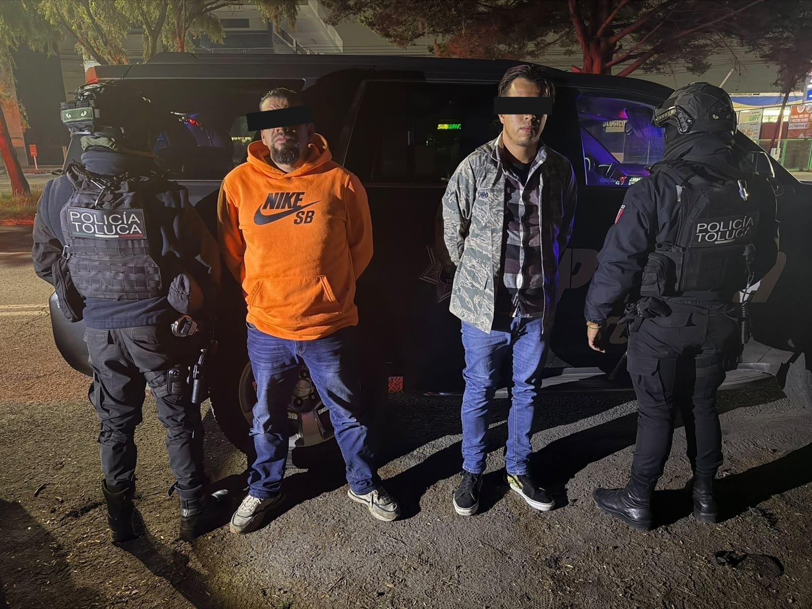 Detienen a dos hombres por su probable participación en actos de extorsión contra comerciantes