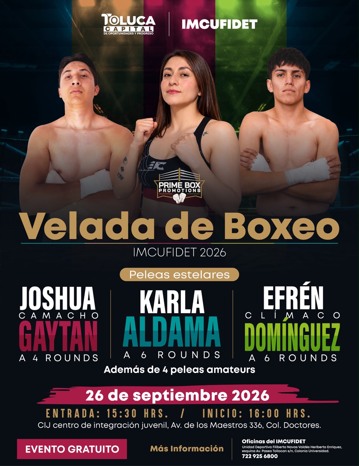 ¡Hey! habrá boxeo gratuito, invita Ricardo Moreno a ver peleas estelares y talento amateur