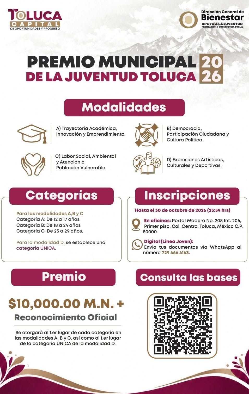 Invita Ricardo Moreno a participar en el Premio Municipal de la Juventud Toluca 2026